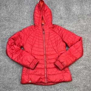 Outdoor Research Jacket Womens Small Red Hooded Puffer Full Zip Insulated Warm